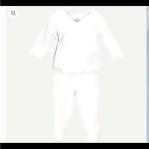 Newborn Organic White 2-Piece Kimono Set